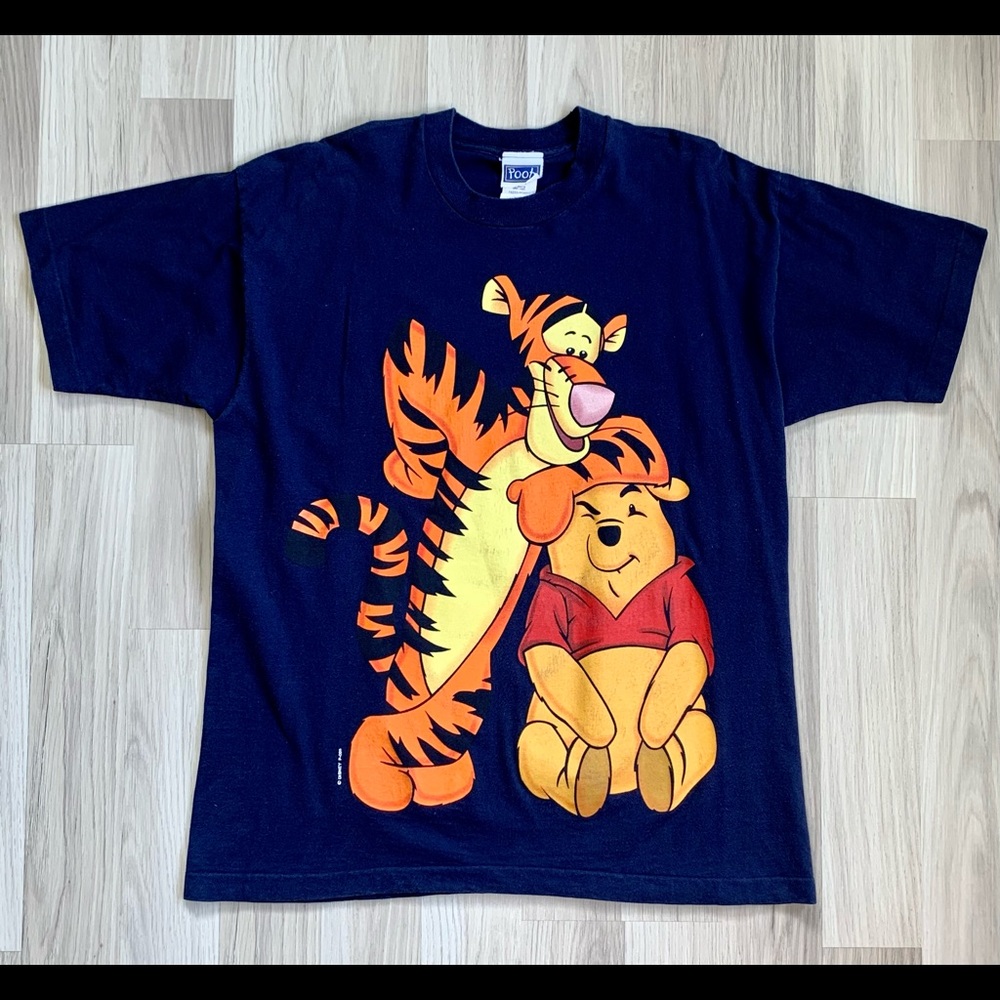 Vtg 90s Disney Tigger & Pooh Single Stitch T-Shirt